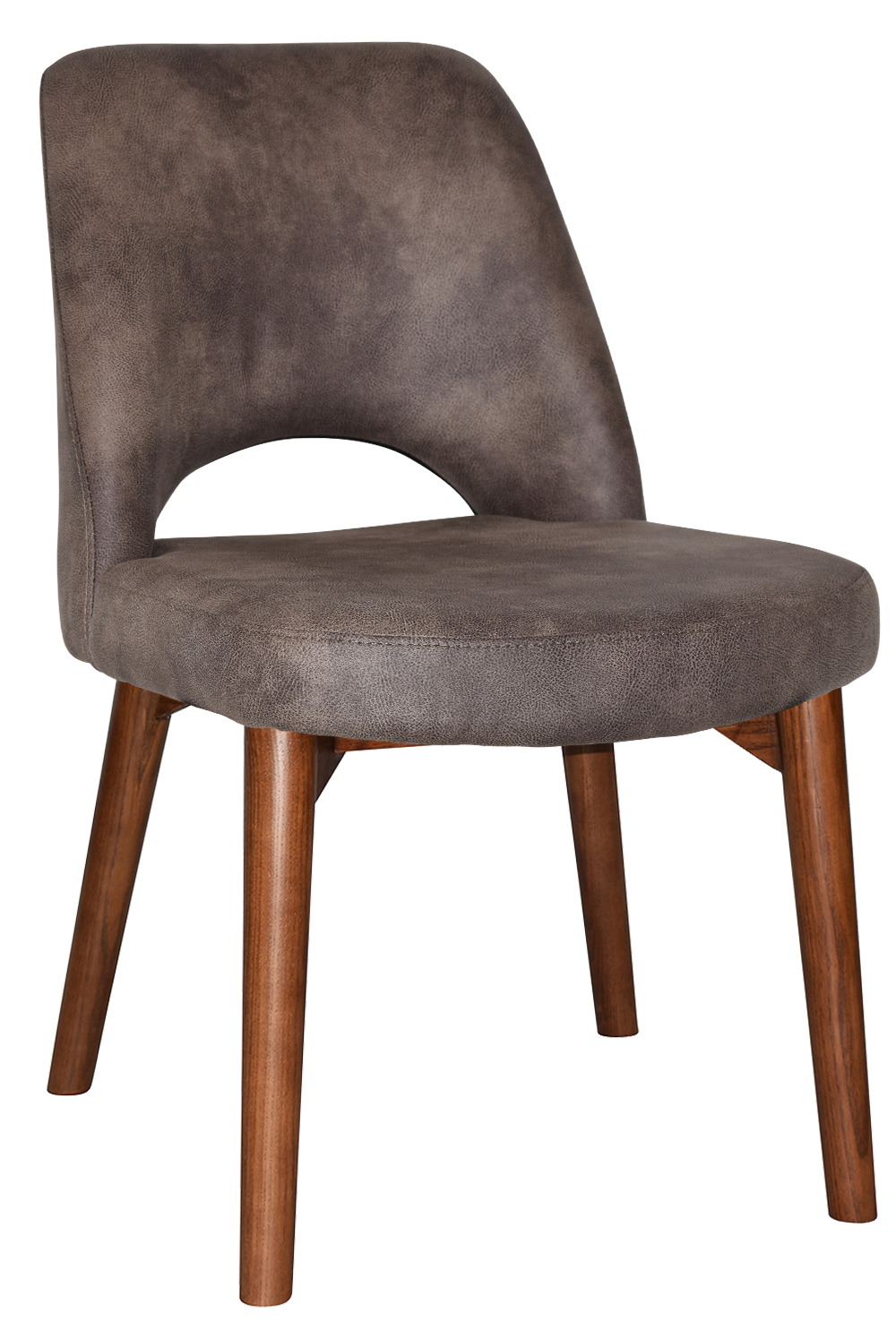 EZ Albury Solid Timber Walnut Colour Stained Upholstered Hospitality Dining Chair
