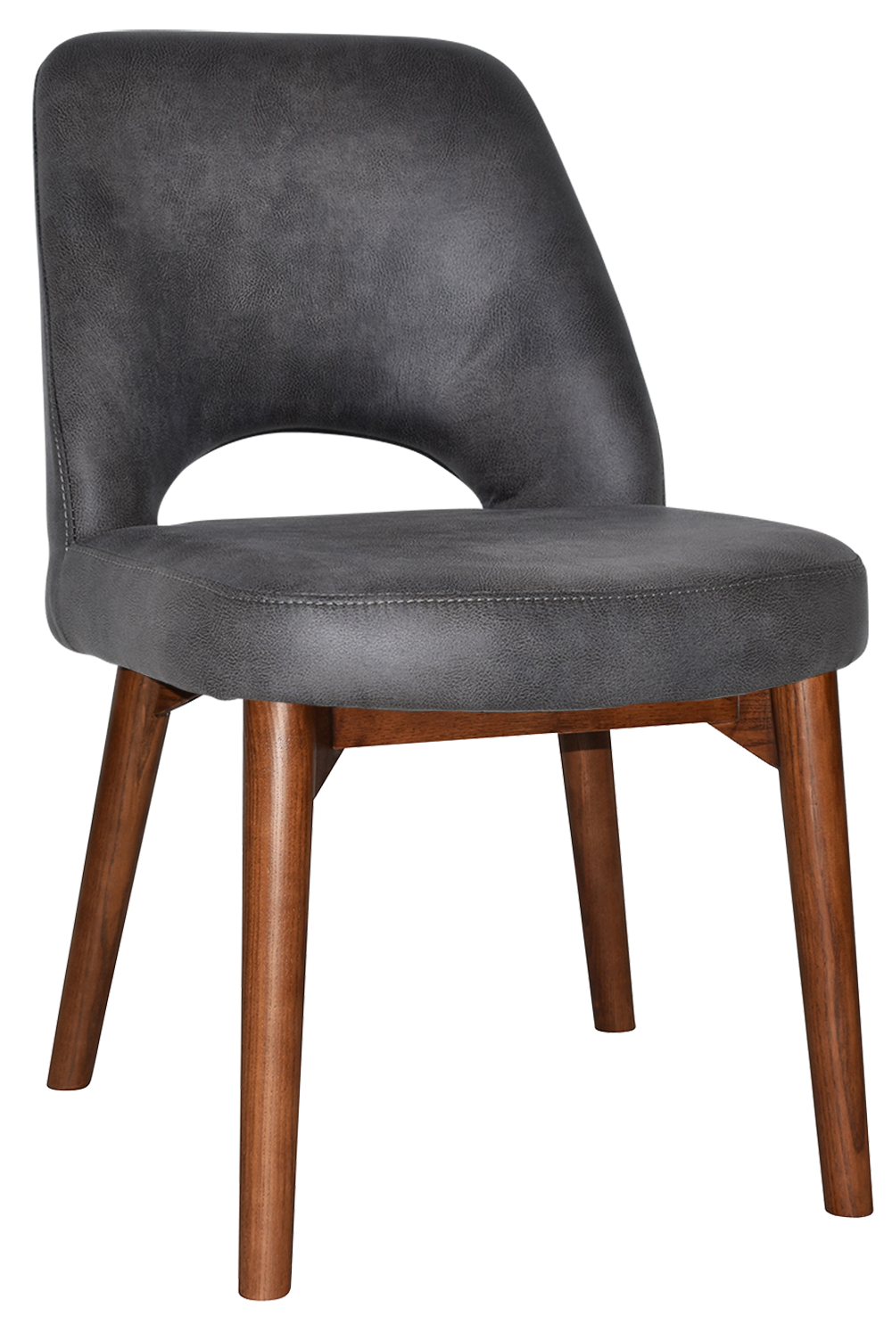 EZ Albury Solid Timber Walnut Colour Stained Upholstered Hospitality Dining Chair