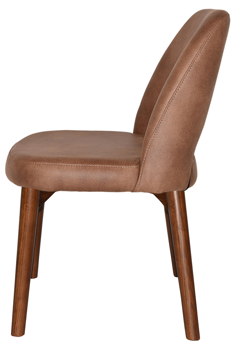 EZ Albury Solid Timber Walnut Colour Stained Upholstered Hospitality Dining Chair