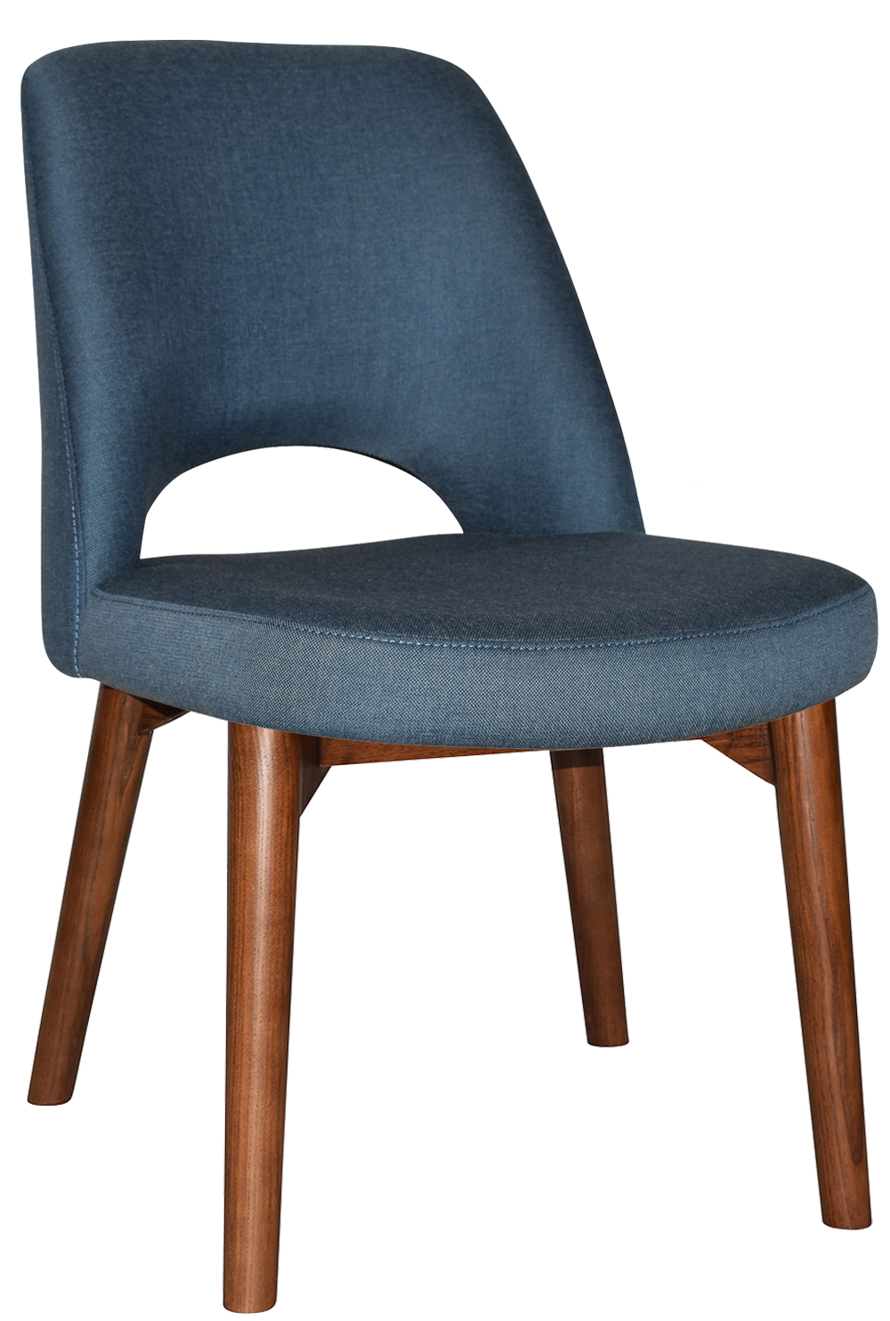 EZ Albury Solid Timber Walnut Colour Stained Upholstered Hospitality Dining Chair