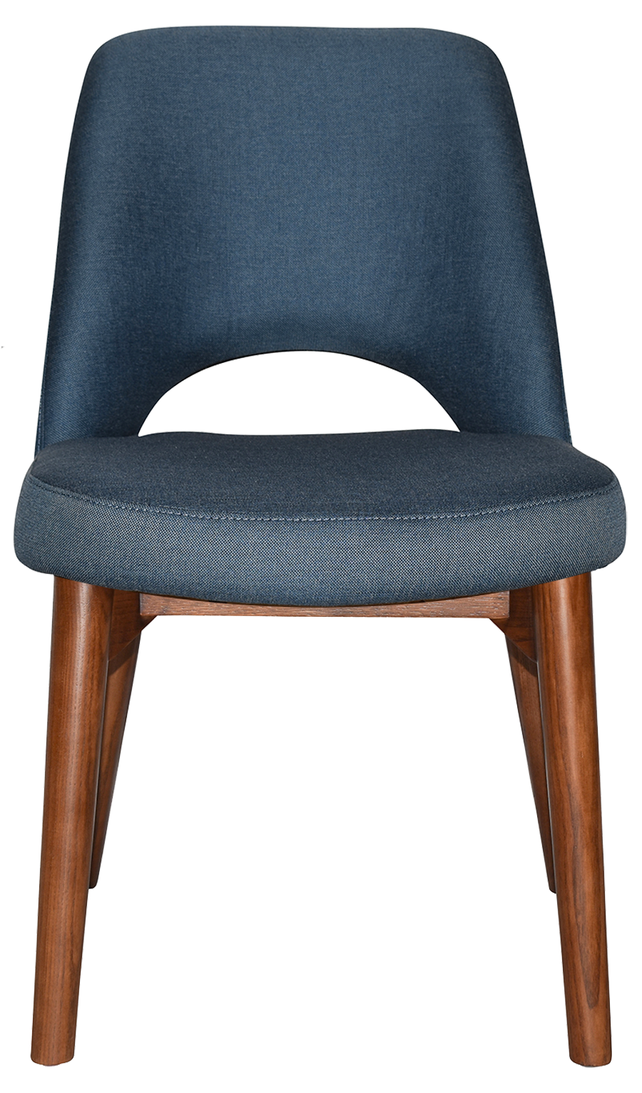 EZ Albury Solid Timber Walnut Colour Stained Upholstered Hospitality Dining Chair