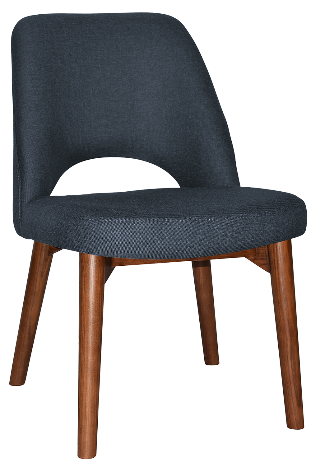 EZ Albury Solid Timber Walnut Colour Stained Upholstered Hospitality Dining Chair