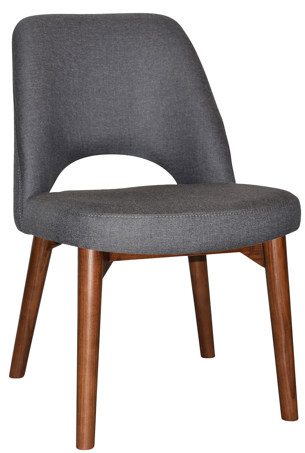 EZ Albury Solid Timber Walnut Colour Stained Upholstered Hospitality Dining Chair