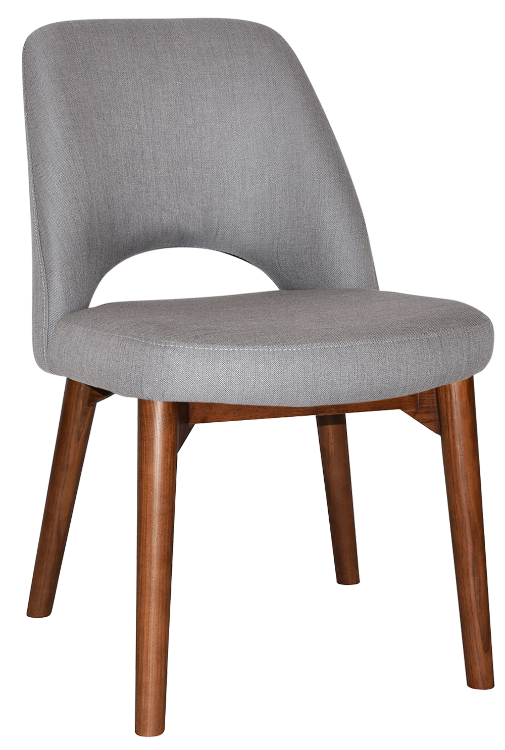EZ Albury Solid Timber Walnut Colour Stained Upholstered Hospitality Dining Chair