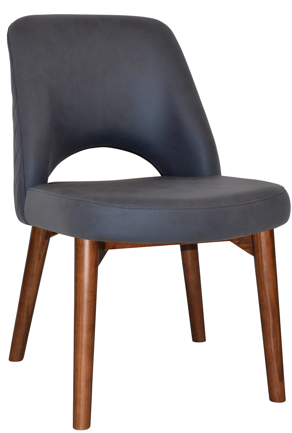EZ Albury Solid Timber Walnut Colour Stained Upholstered Hospitality Dining Chair