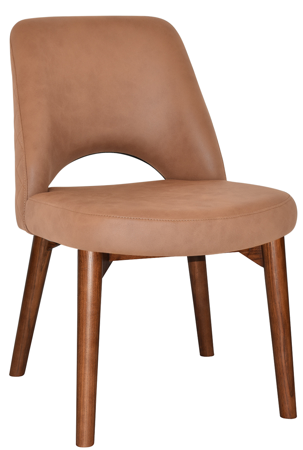 EZ Albury Solid Timber Walnut Colour Stained Upholstered Hospitality Dining Chair