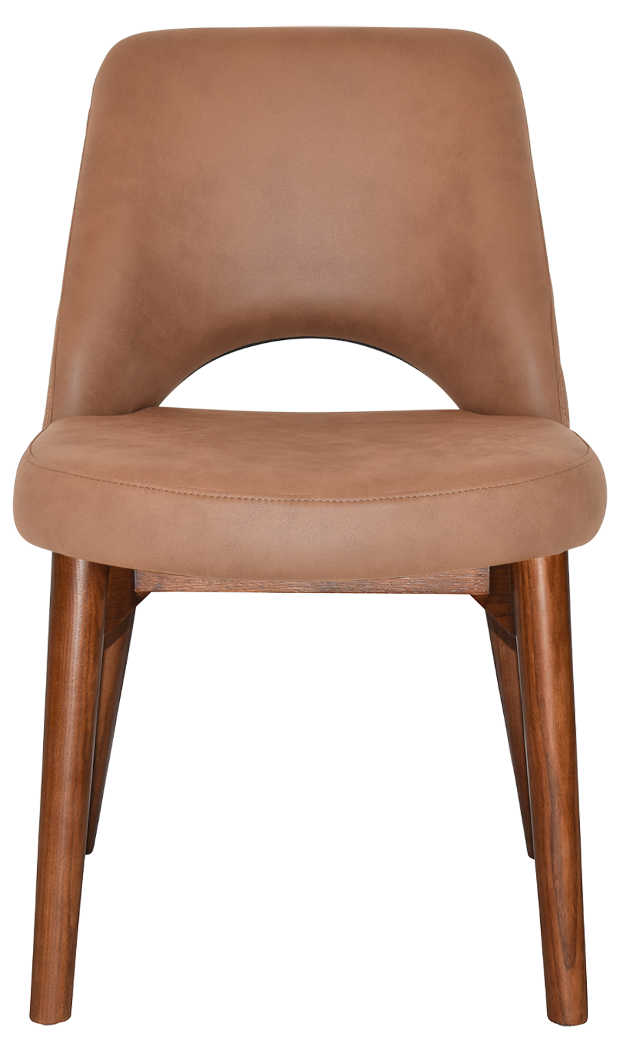 EZ Albury Solid Timber Walnut Colour Stained Upholstered Hospitality Dining Chair