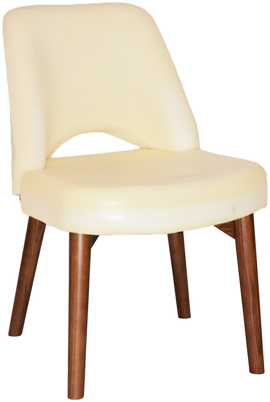 EZ Albury Solid Timber Walnut Colour Stained Upholstered Hospitality Dining Chair