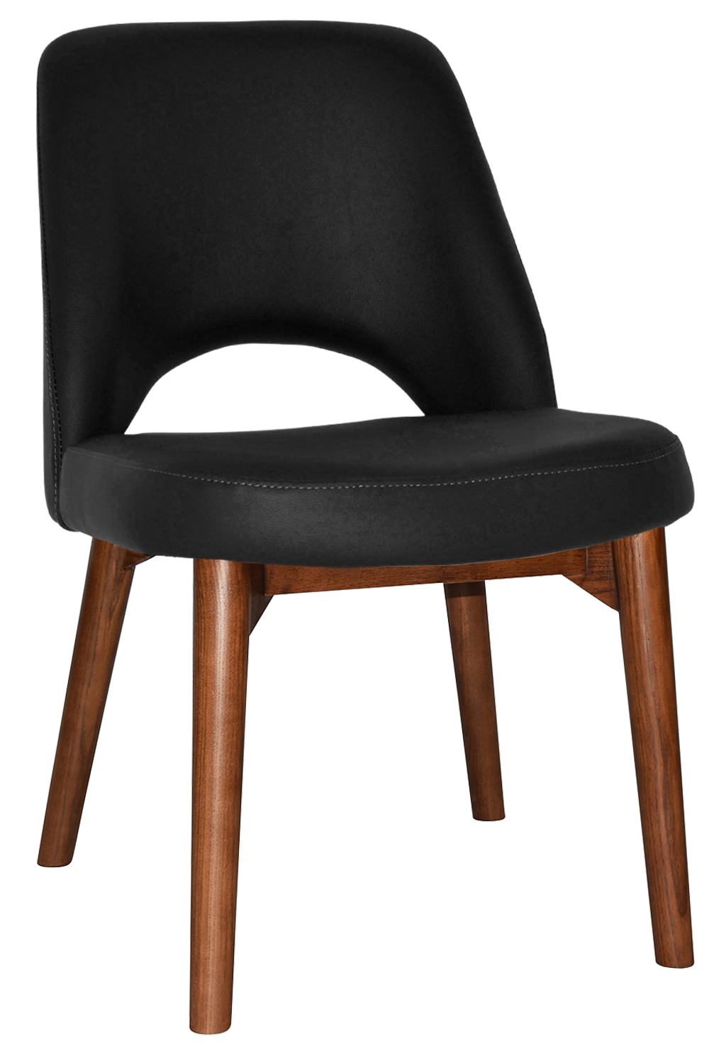 EZ Albury Solid Timber Walnut Colour Stained Upholstered Hospitality Dining Chair