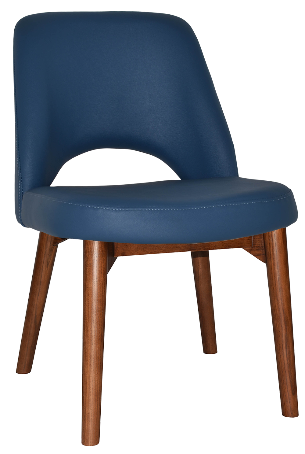 EZ Albury Solid Timber Walnut Colour Stained Upholstered Hospitality Dining Chair