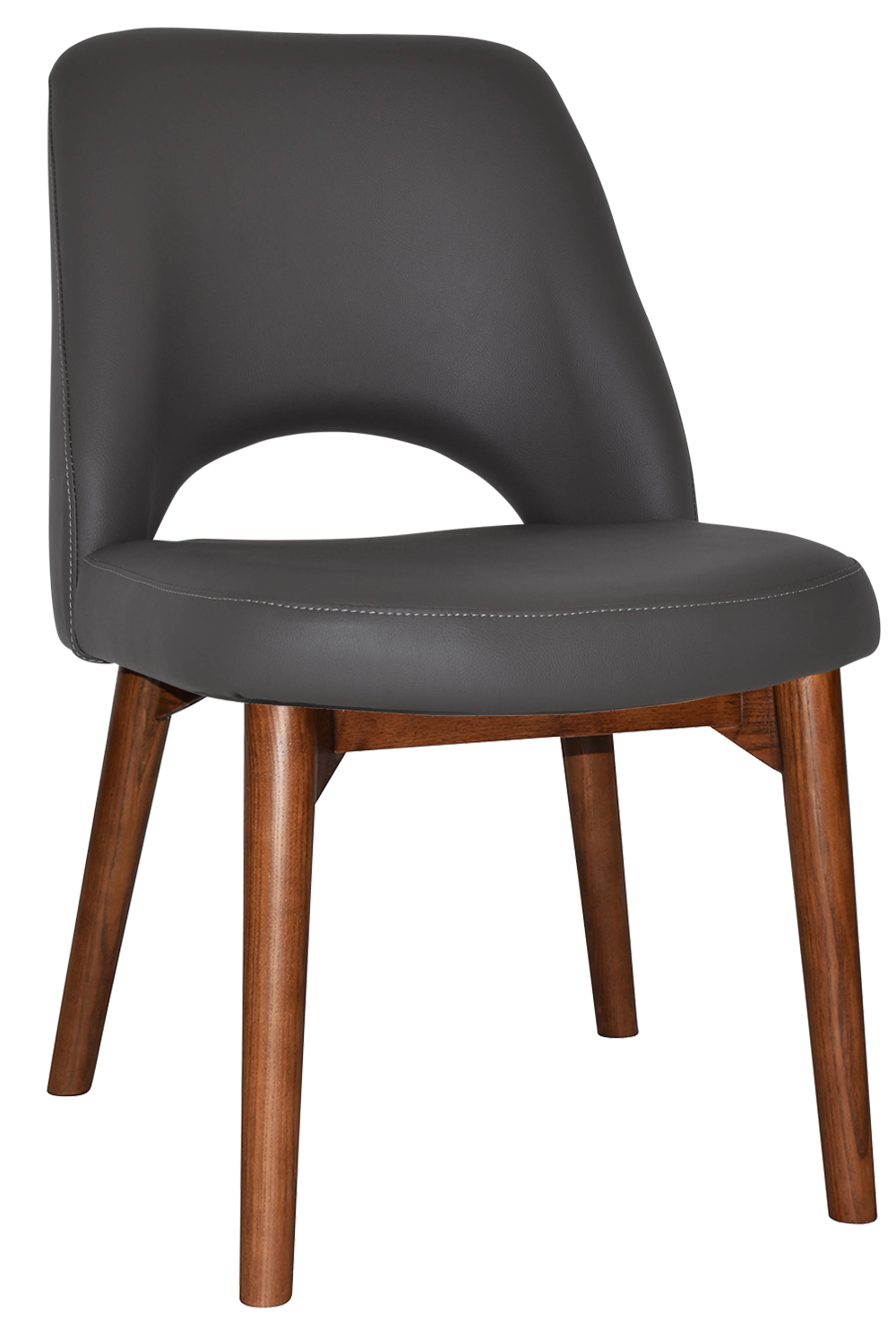 EZ Albury Solid Timber Walnut Colour Stained Upholstered Hospitality Dining Chair
