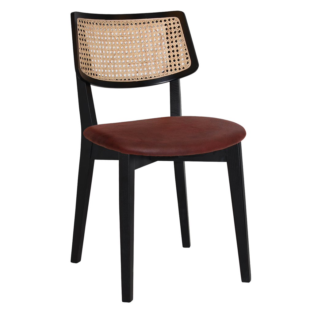 EZ Phoenix Solid Timber Framed Rattan Back Hospitality Dining Chair