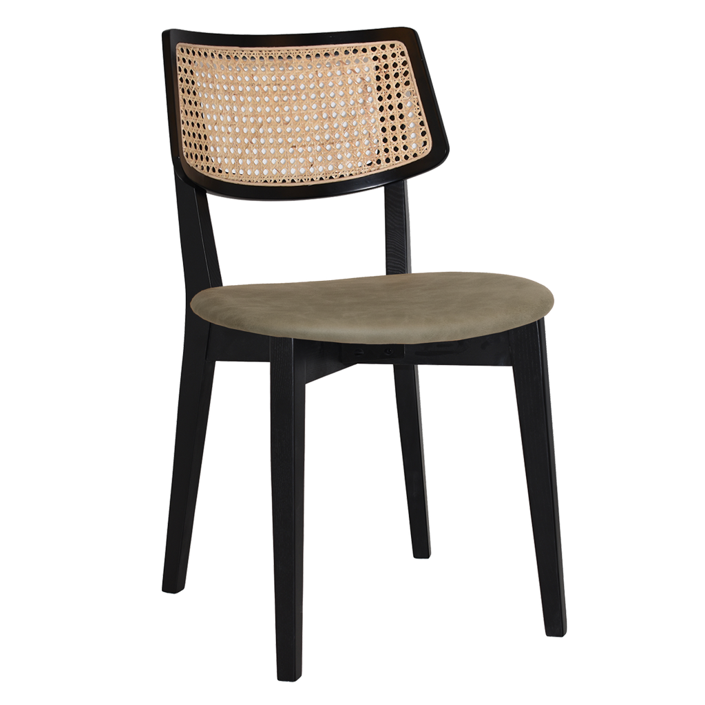 EZ Phoenix Solid Timber Framed Rattan Back Hospitality Dining Chair