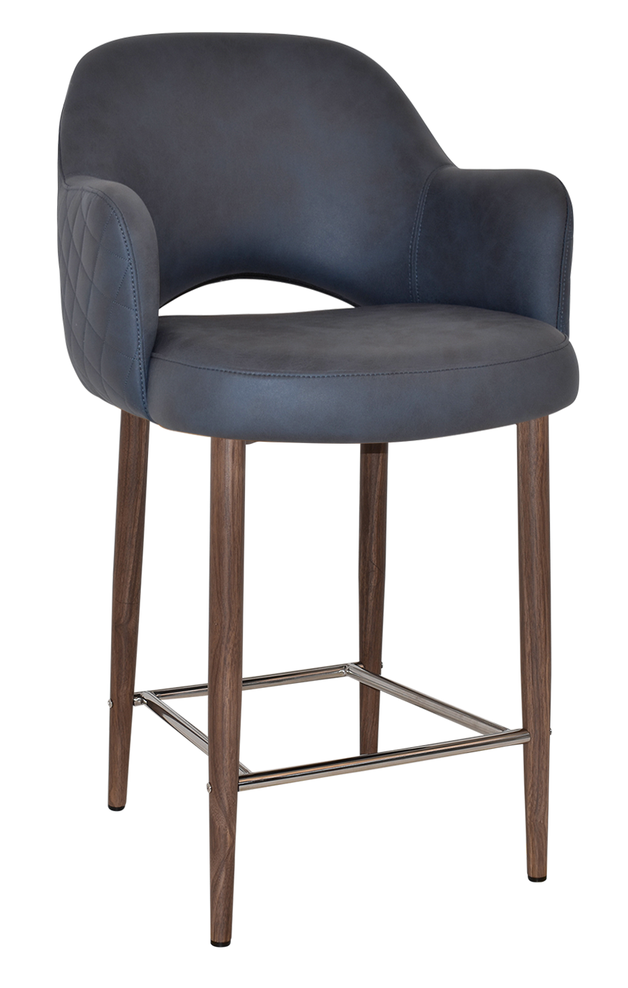 EZ STOOL ALBURY ARM 650 METAL LIGHT WALNUT