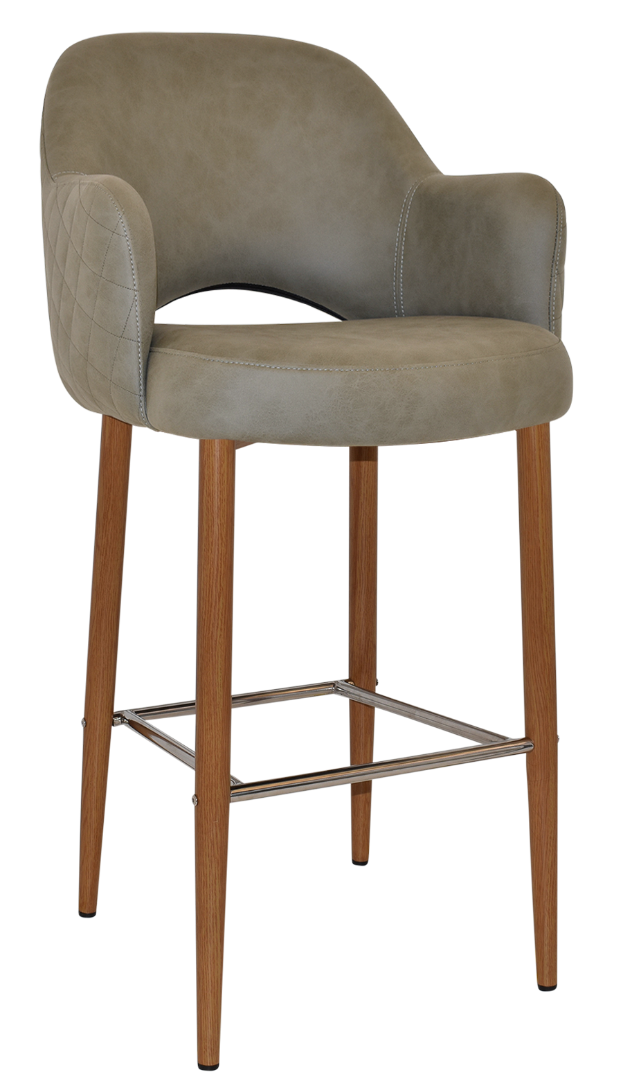 EZ STOOL ALBURY ARM 750 METAL LIGHTOAK