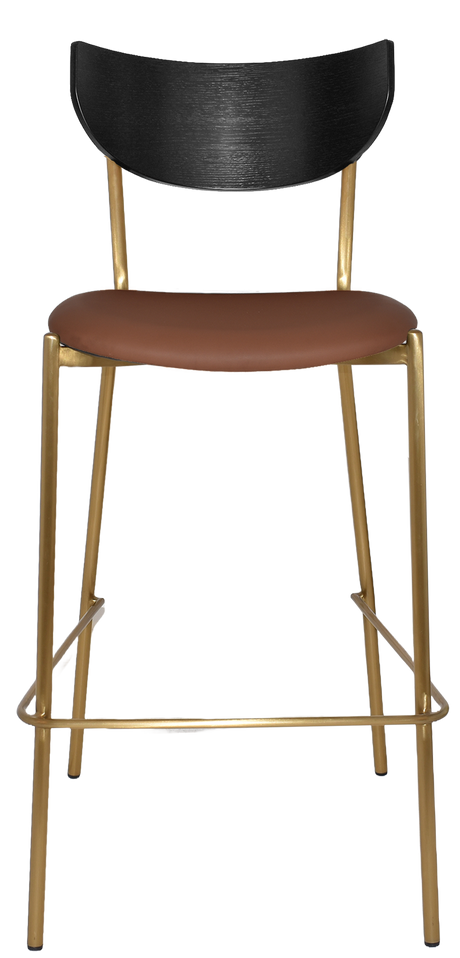 EZ STOOL MARCO BRASS - BLACK - UNUPHOLSTERED