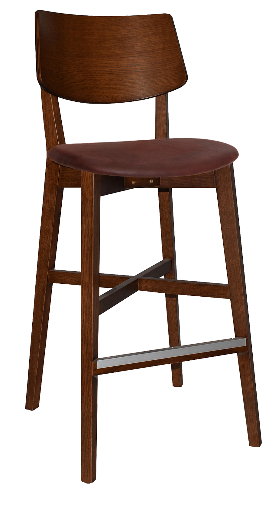 EZ Phoenix Light Walnut Stained Solid Timber Framed Barstool