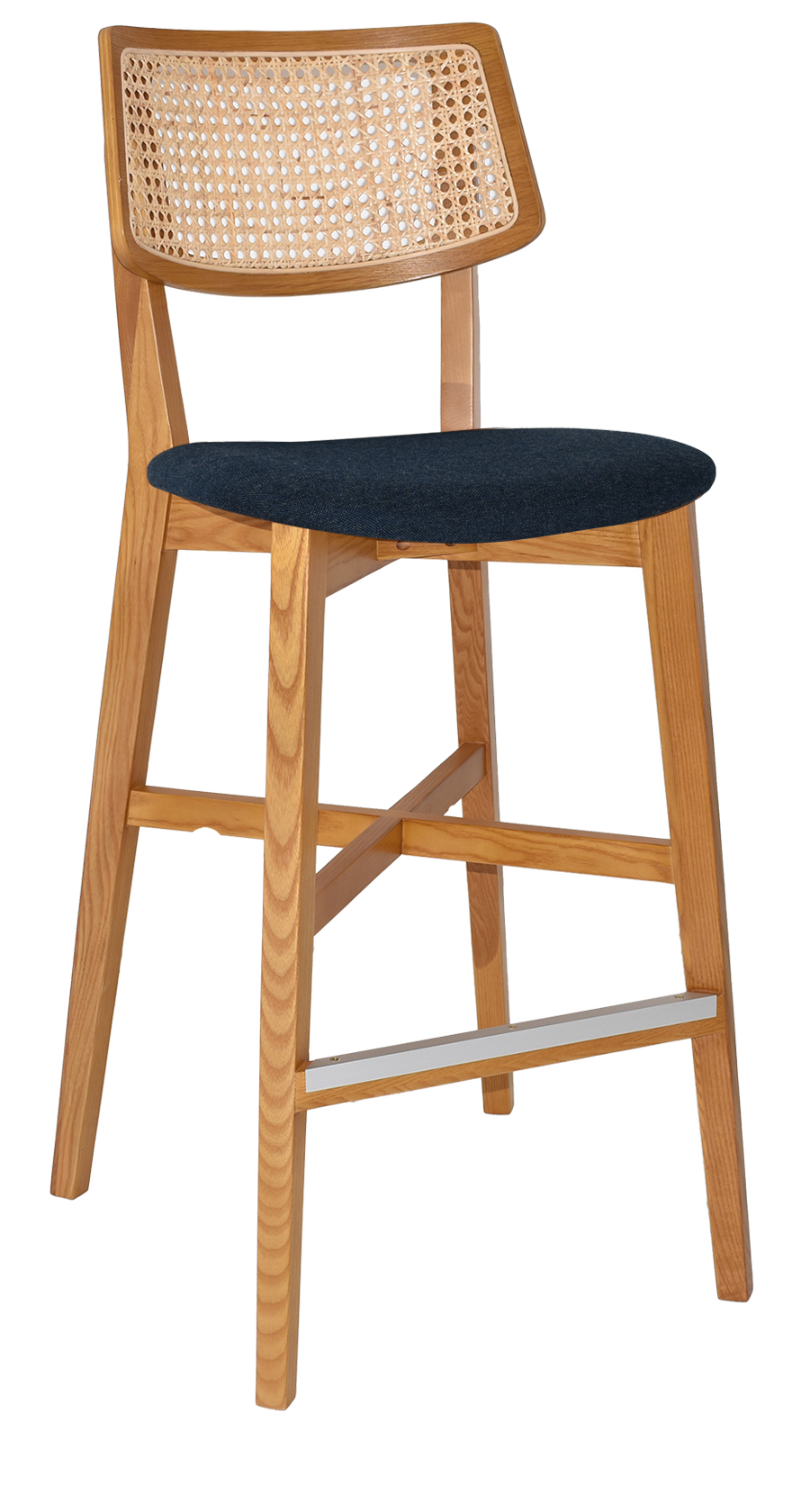 EZ Phoenix Solid Timber Framed Rattan Back Barstool