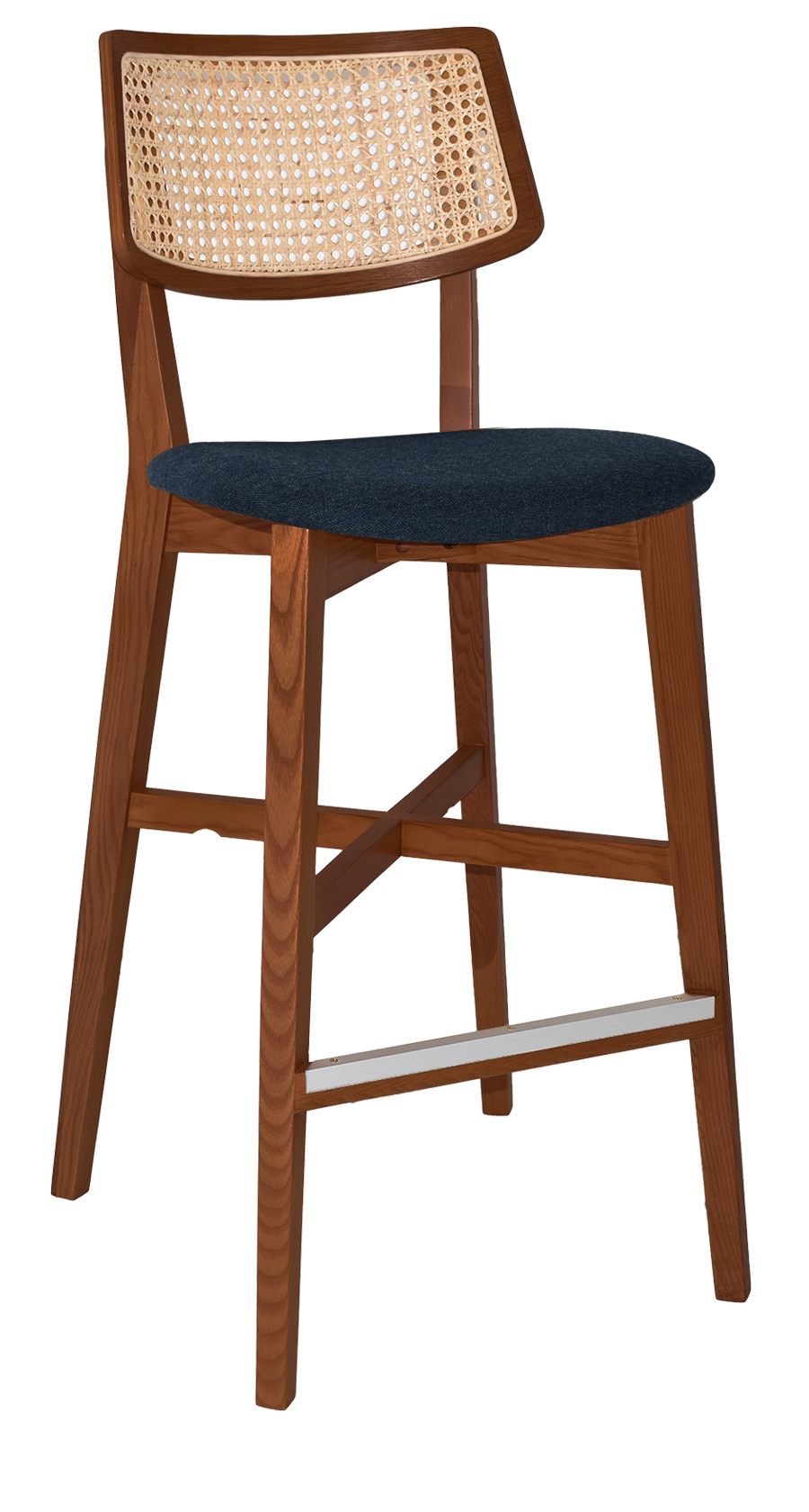 EZ Phoenix Solid Timber Framed Rattan Back Barstool