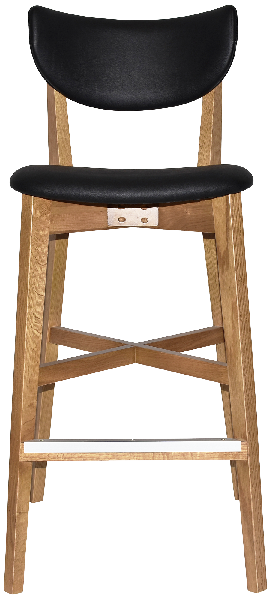 EZ Rialto Solid Timber Framed Black Vinyl Seat and Back Barstool