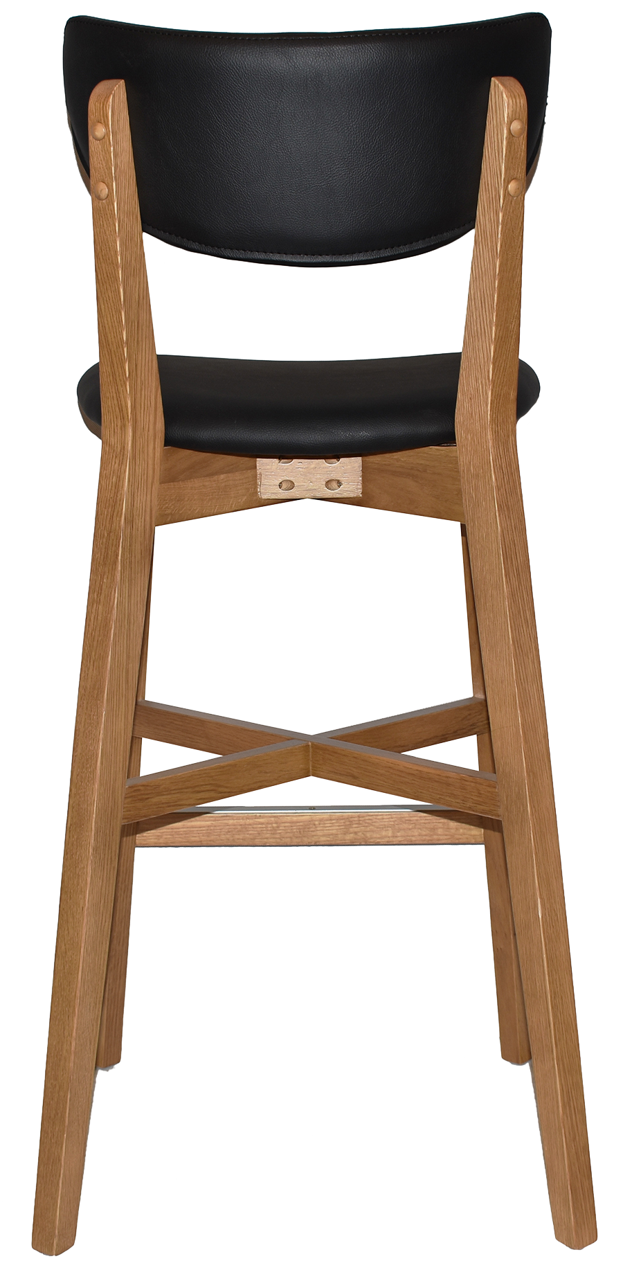EZ Rialto Solid Timber Framed Black Vinyl Seat and Back Barstool