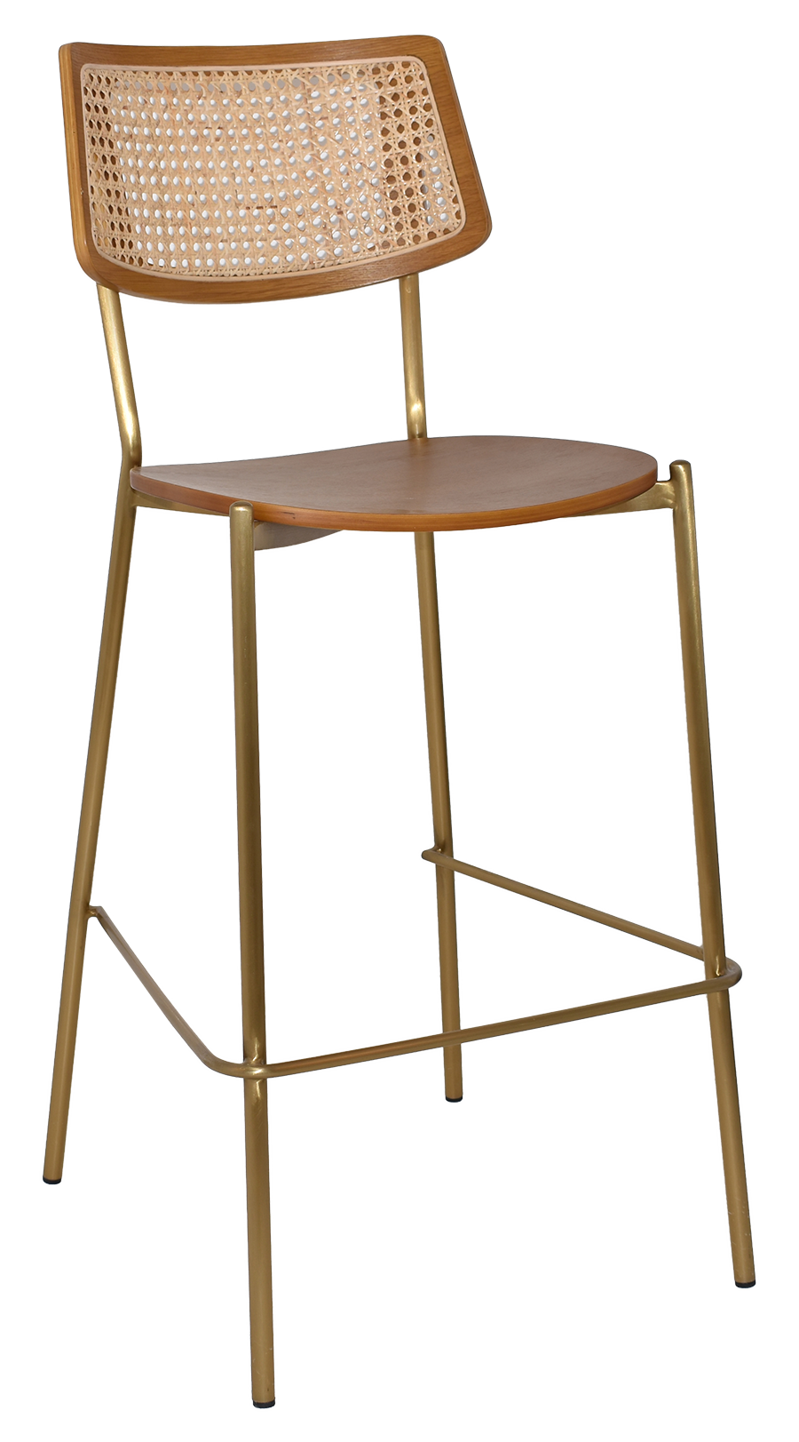 EZ Texas Metal Leg Rattan Back Barstool - Light Oak