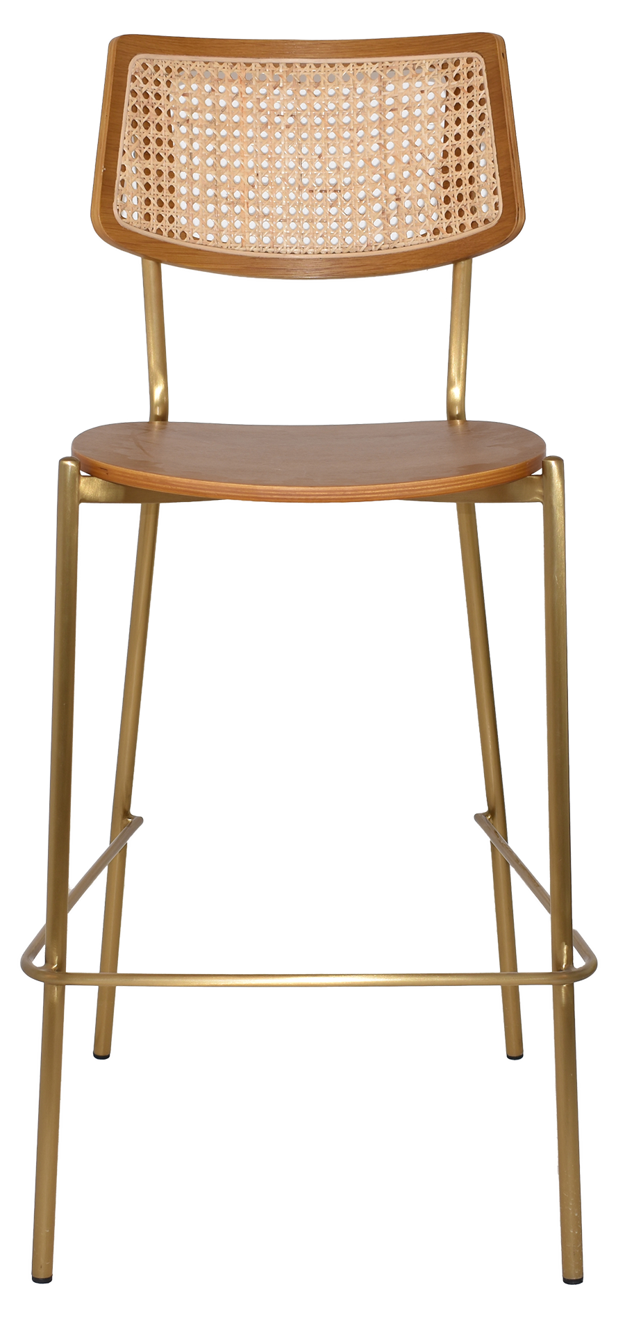 EZ Texas Metal Leg Rattan Back Barstool - Light Oak