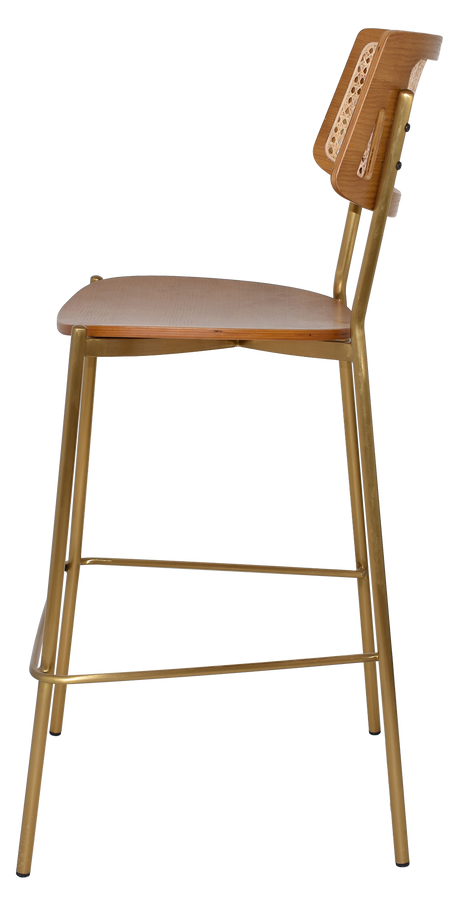 EZ STOOL TEXAS BRASS - RATTAN LIGHT OAK