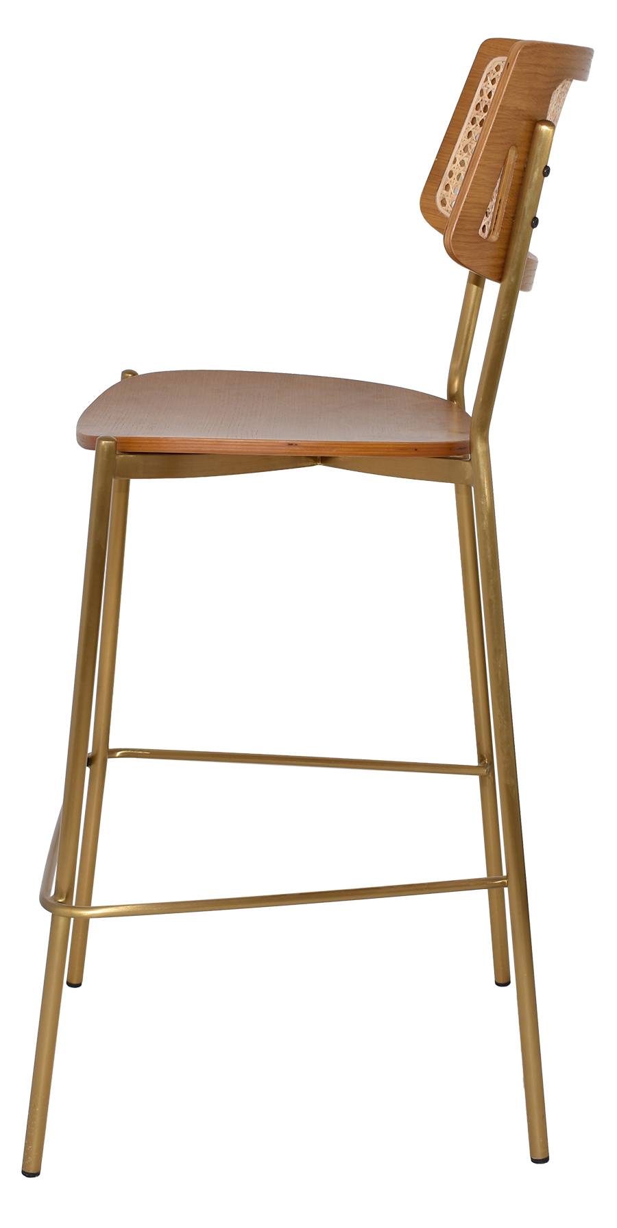 EZ Texas Metal Leg Rattan Back Barstool - Light Oak