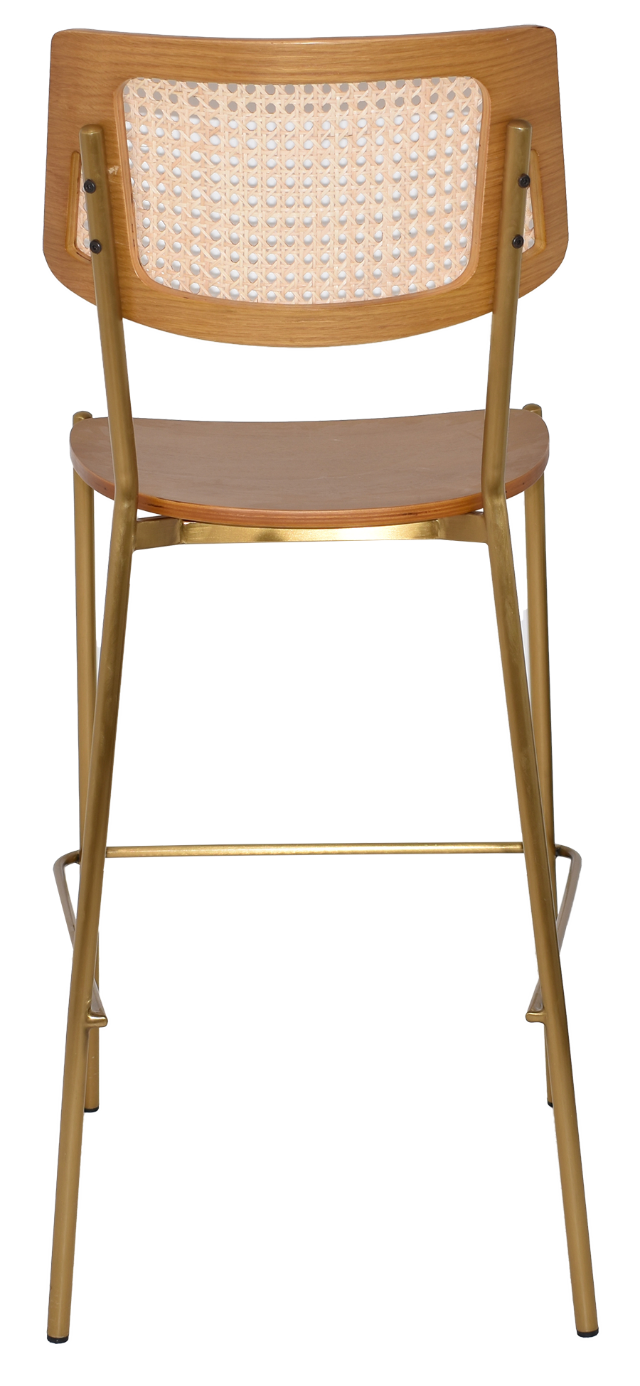 EZ Texas Metal Leg Rattan Back Barstool - Light Oak