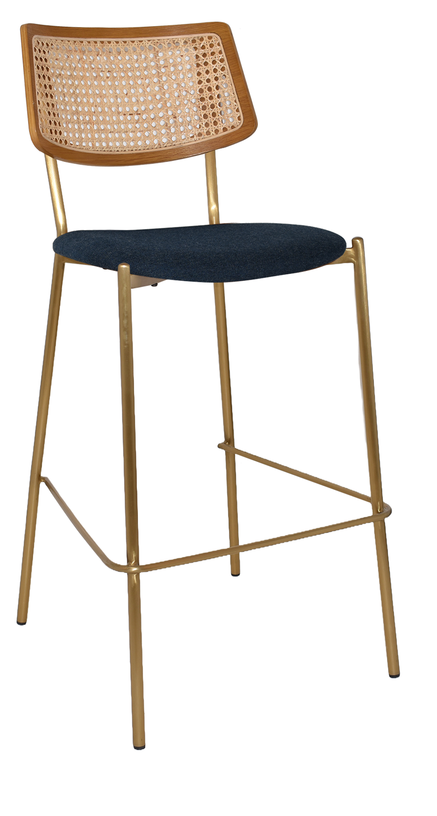 EZ Texas Metal Leg Rattan Back Barstool - Light Oak