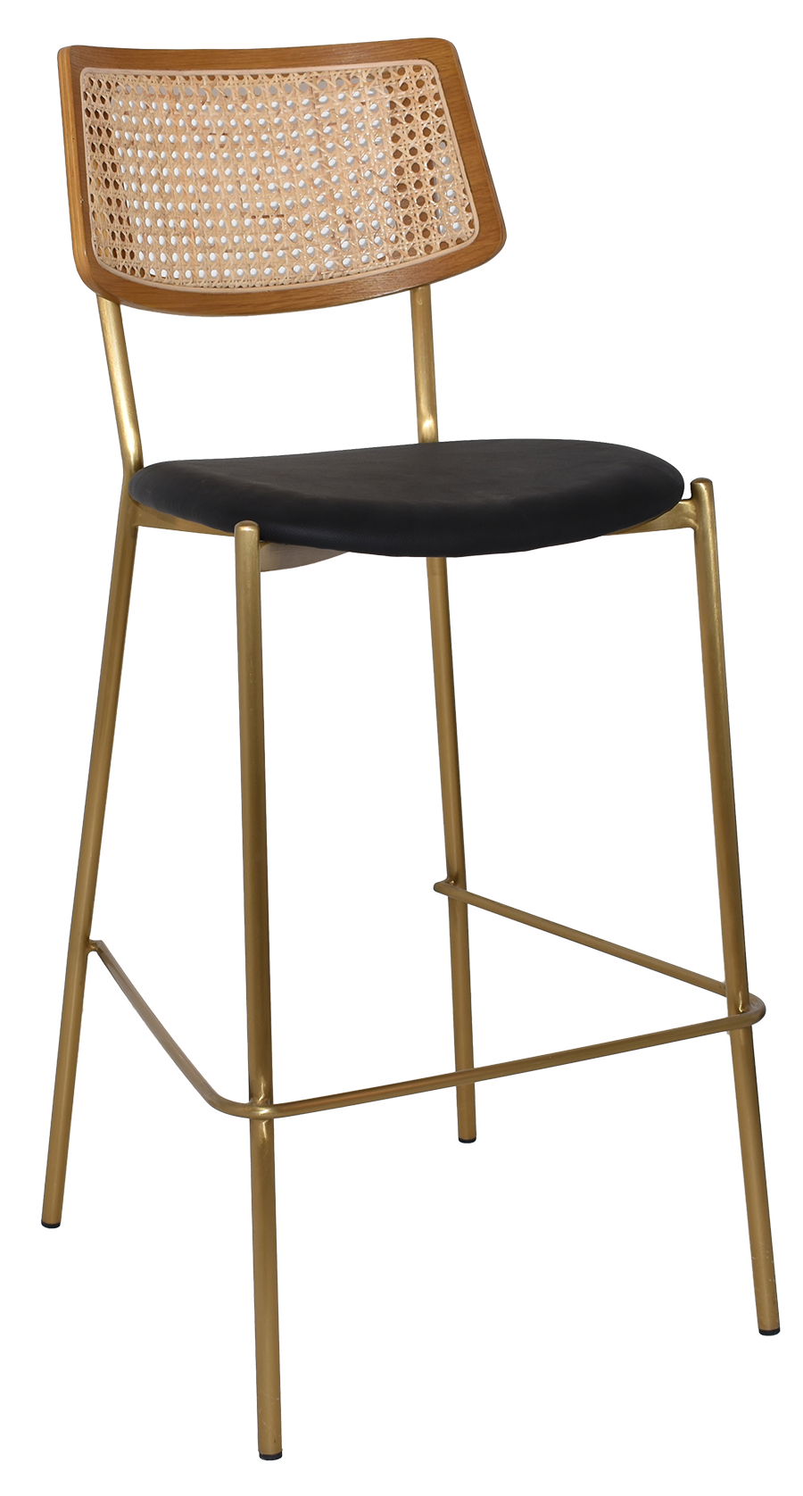 EZ Texas Metal Leg Rattan Back Barstool - Light Oak