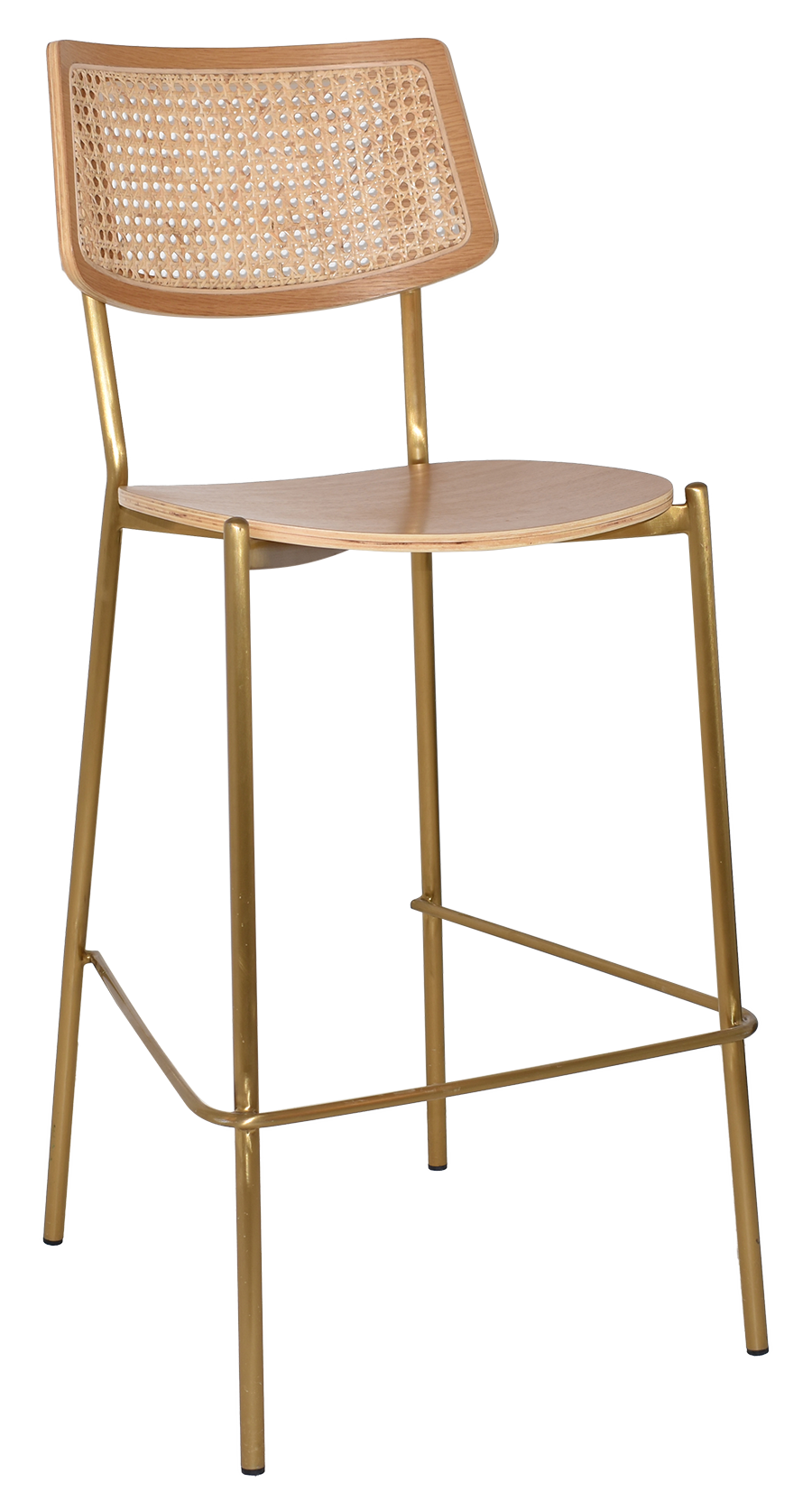 EZ Texas Metal Leg Rattan Back Barstool - Natural