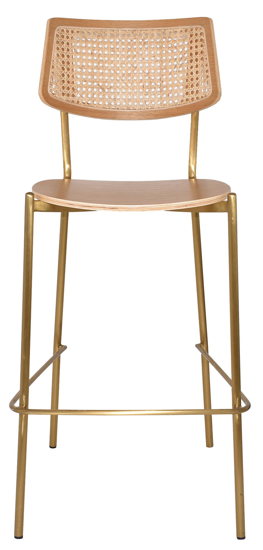 EZ Texas Metal Leg Rattan Back Barstool - Natural
