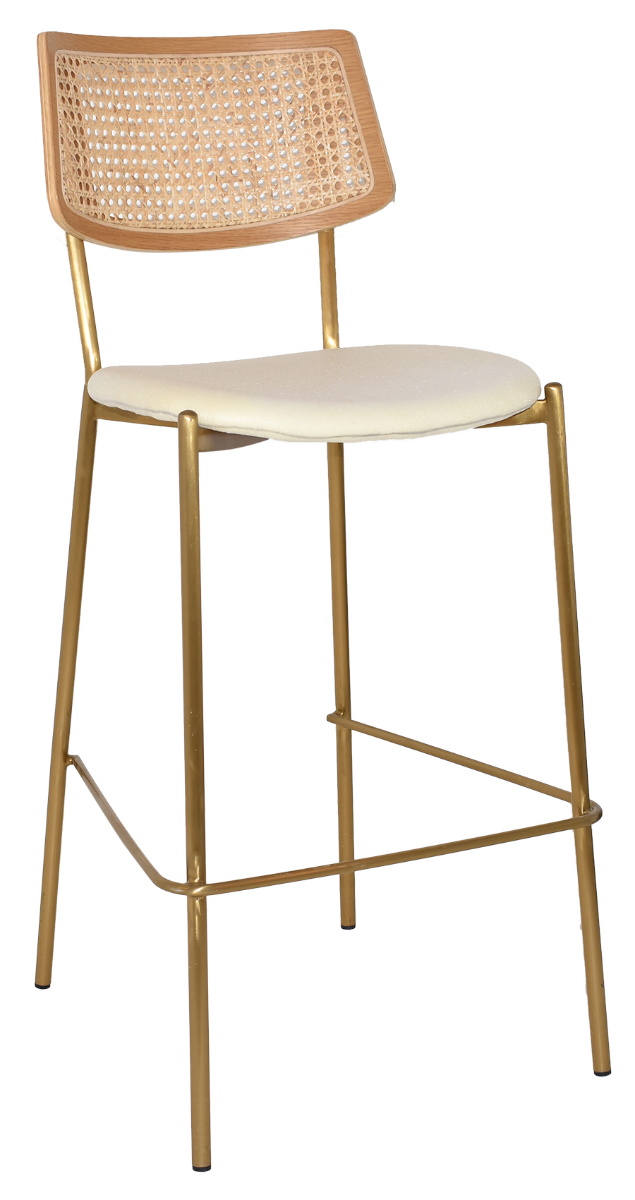 EZ Texas Metal Leg Rattan Back Barstool - Natural