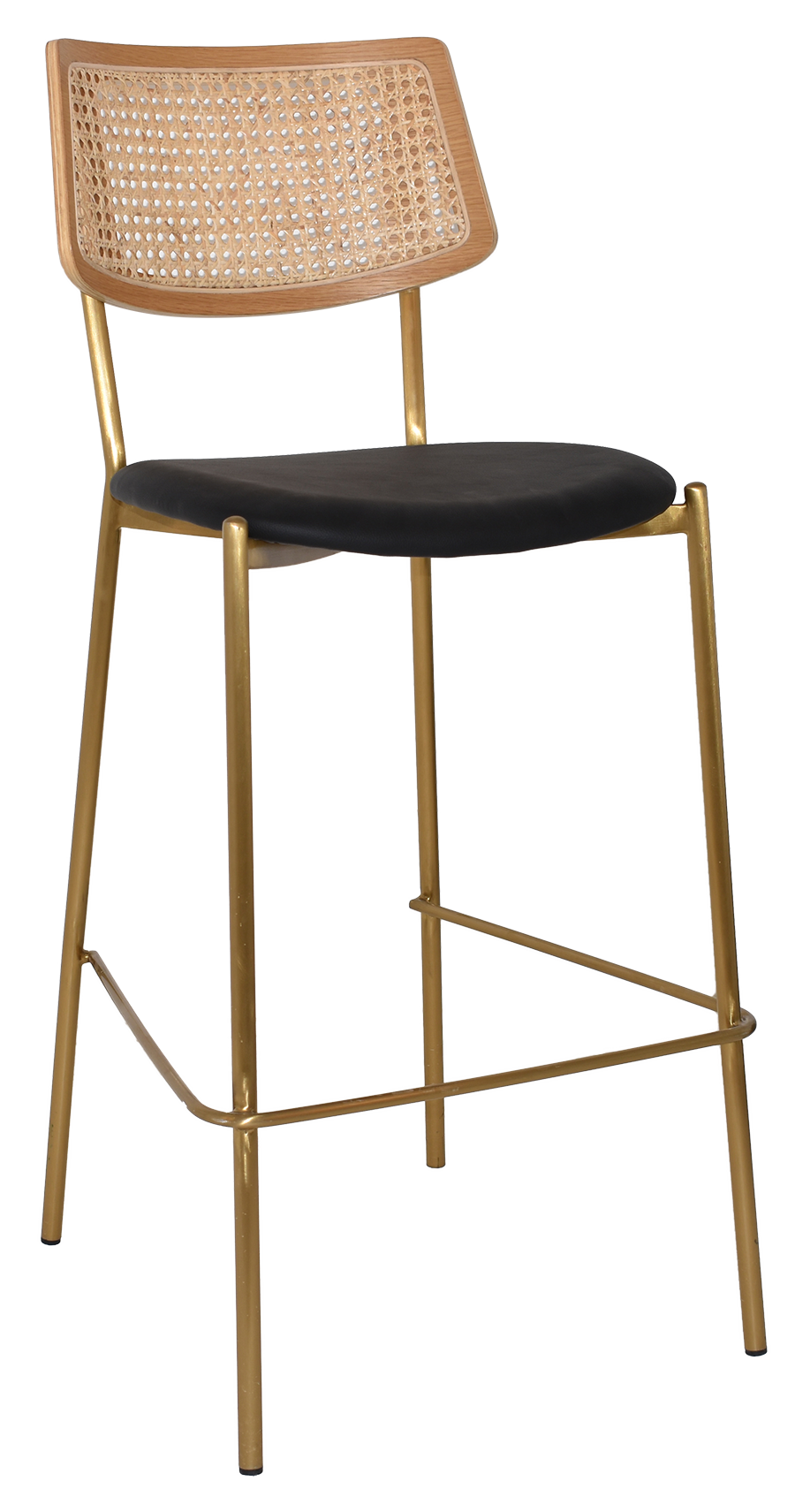 EZ Texas Metal Leg Rattan Back Barstool - Natural