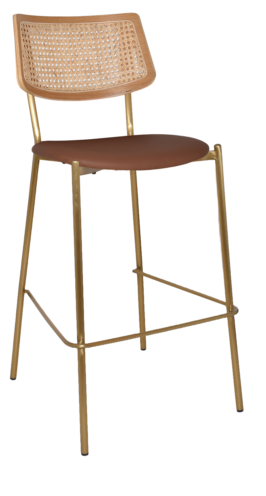 EZ Texas Metal Leg Rattan Back Barstool - Natural