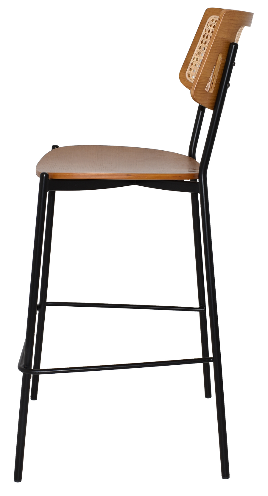 EZ Texas Metal Leg Rattan Back Barstool - Light Oak