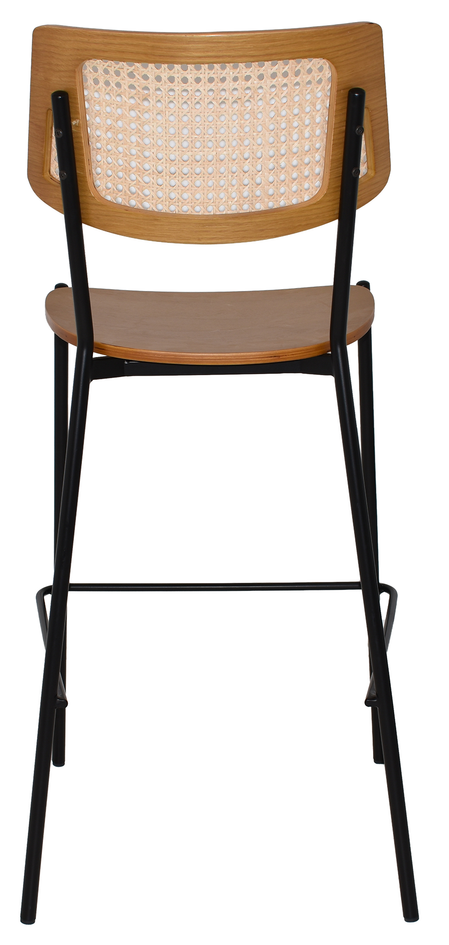 EZ Texas Metal Leg Rattan Back Barstool - Light Oak
