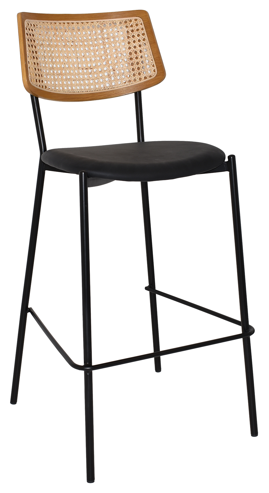 EZ Texas Metal Leg Rattan Back Barstool - Light Oak
