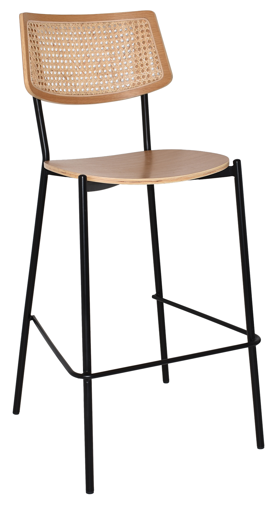 EZ Texas Metal Leg Rattan Back Barstool - Natural