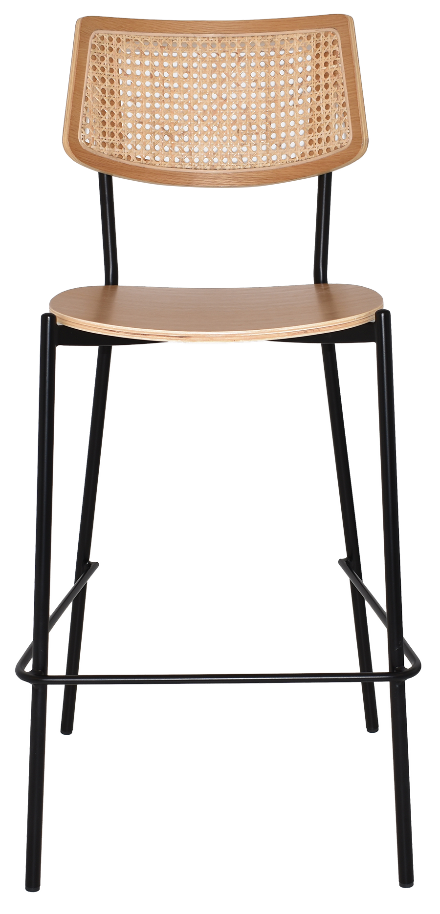 EZ Texas Metal Leg Rattan Back Barstool - Natural