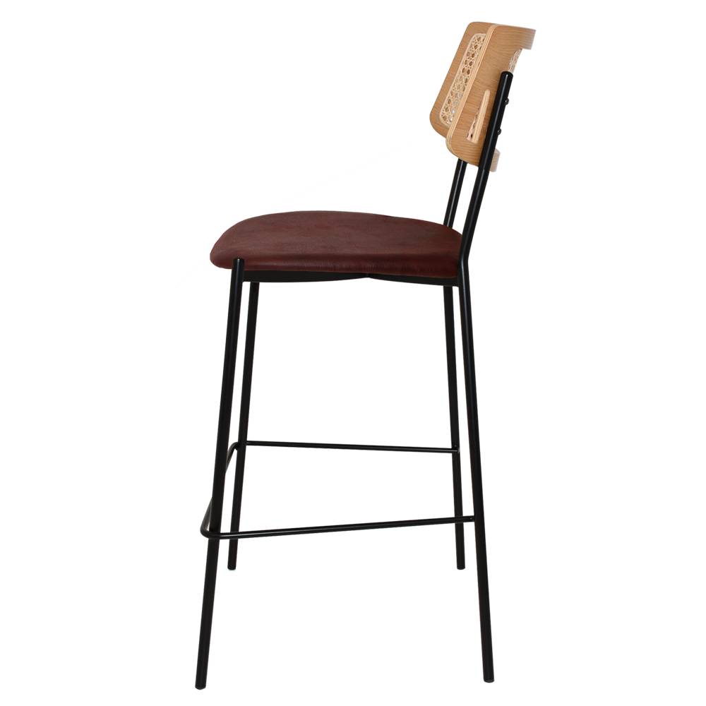 EZ Texas Metal Leg Rattan Back Barstool - Natural