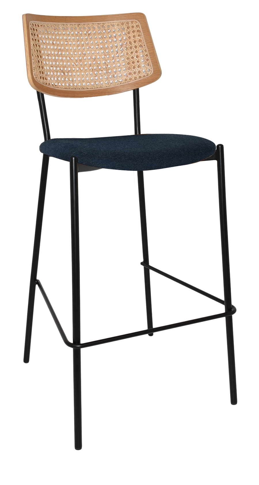 EZ Texas Metal Leg Rattan Back Barstool - Natural