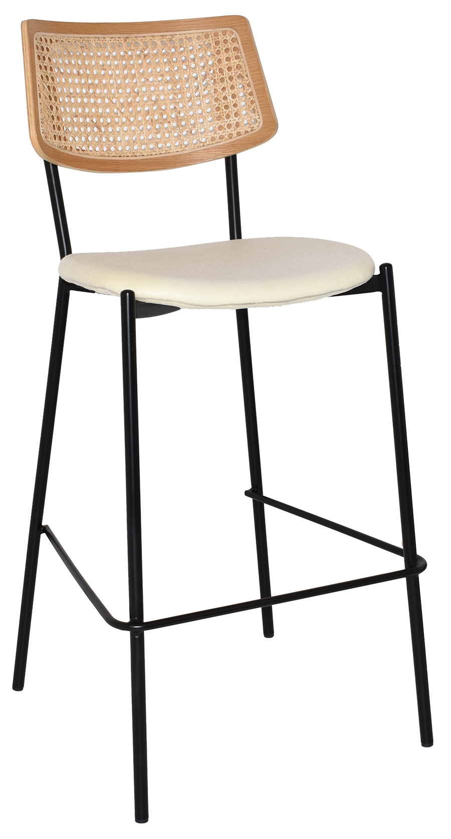 EZ Texas Metal Leg Rattan Back Barstool - Natural