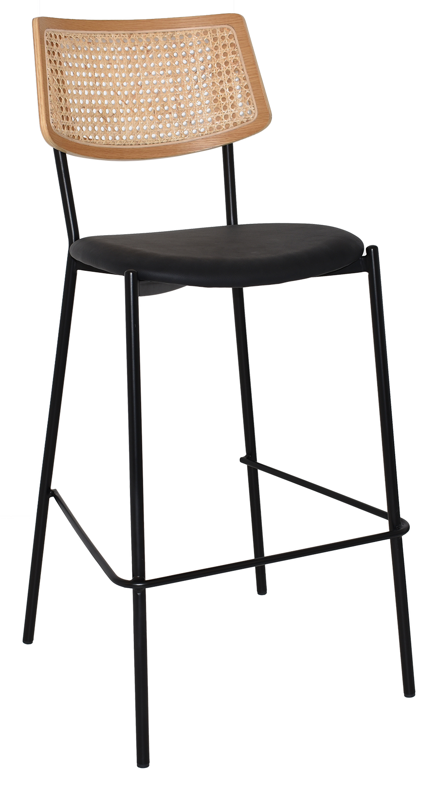 EZ Texas Metal Leg Rattan Back Barstool - Natural