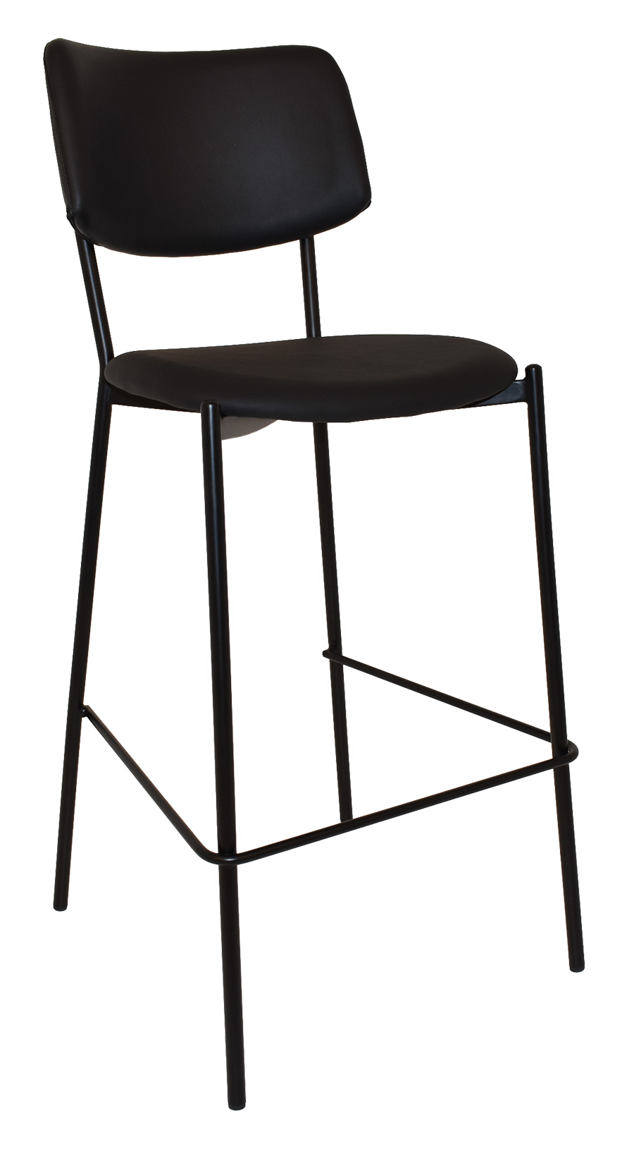 EZ Texas Metal Leg PU Leather Upholstered Barstool