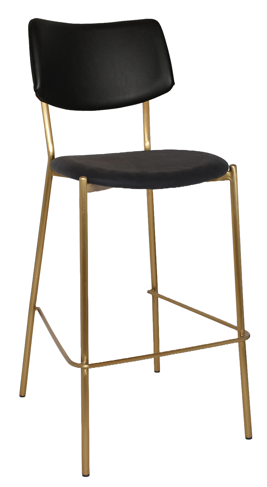 EZ Texas Metal Leg PU Leather Upholstered Barstool
