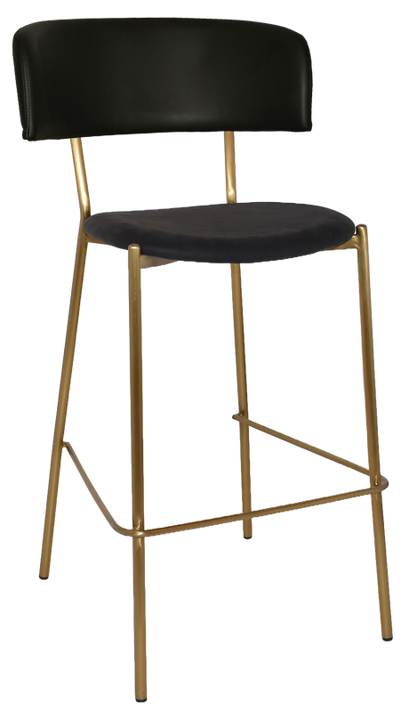 EZ STOOL LUGANO UPH 2 BLACK - EASTWOOD BORDEAUX