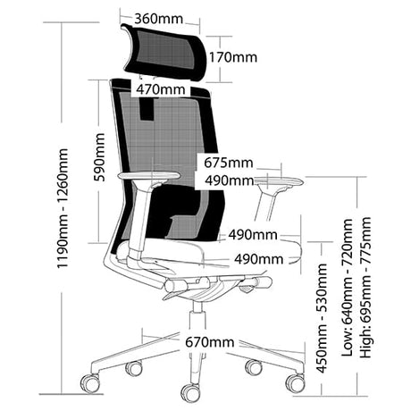 ST Kube High Back Executive Chair with Headrest